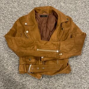 Faux suede Moto jacket